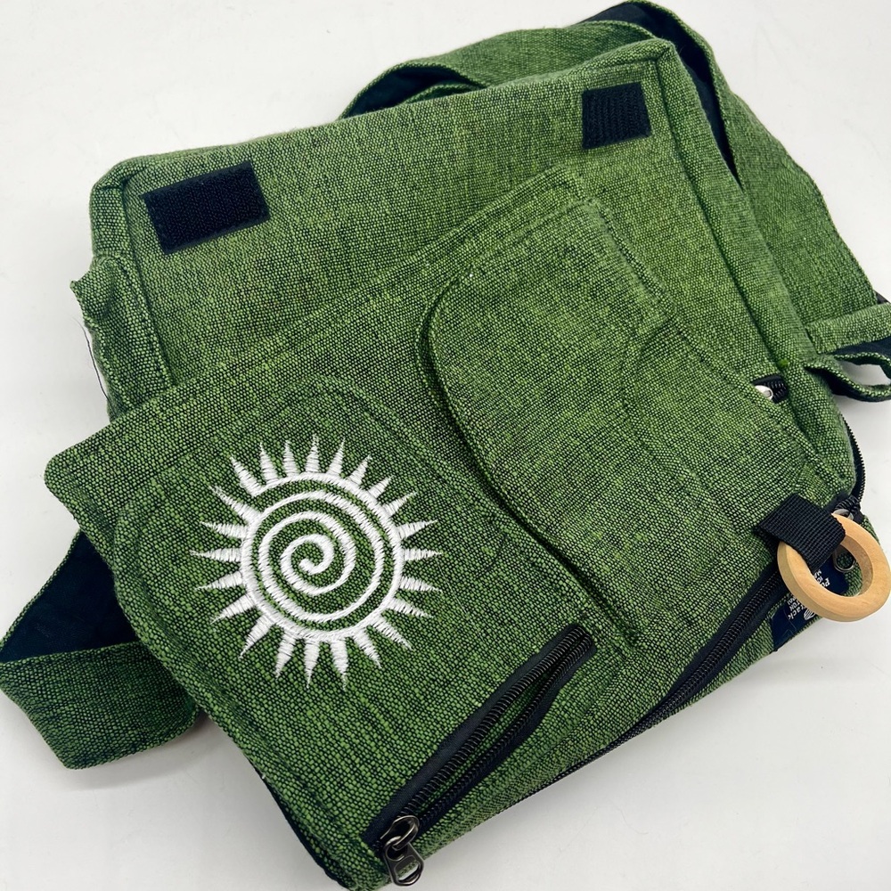 Elegant Green Crossbody Bag with Butterfly Embroidery, Handmade Ethical Bag - Picture 15 of 15